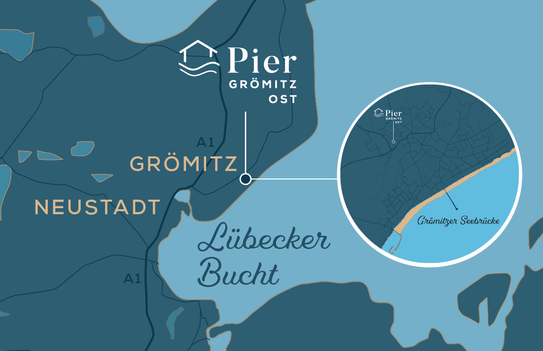 Karte Lage an der Lübecker Bucht | Pier Grömitz Ost